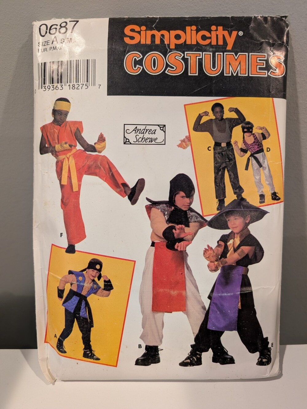 Simplicity 0687 Boys' Martial Arts & Ninja Costumes Sewing Pattern Halloween
